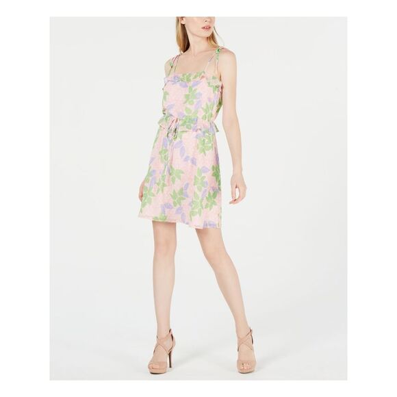 19 COOPER Dresses & Skirts - 19 COOPER Womens Pink Floral Sleeveless Above The Knee Sheath Dress Size: L